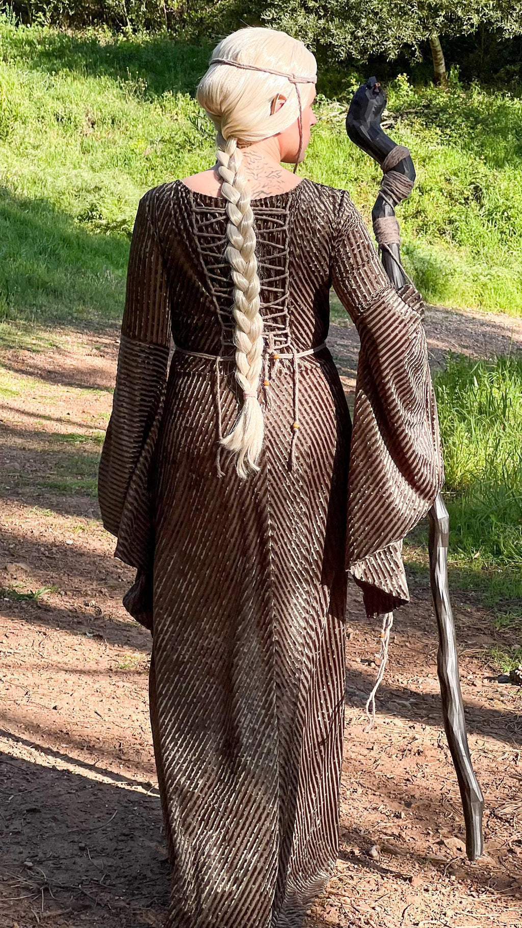 Elven Dress: Stretch Velvet Medieval Gown, Fairy LARP Costume