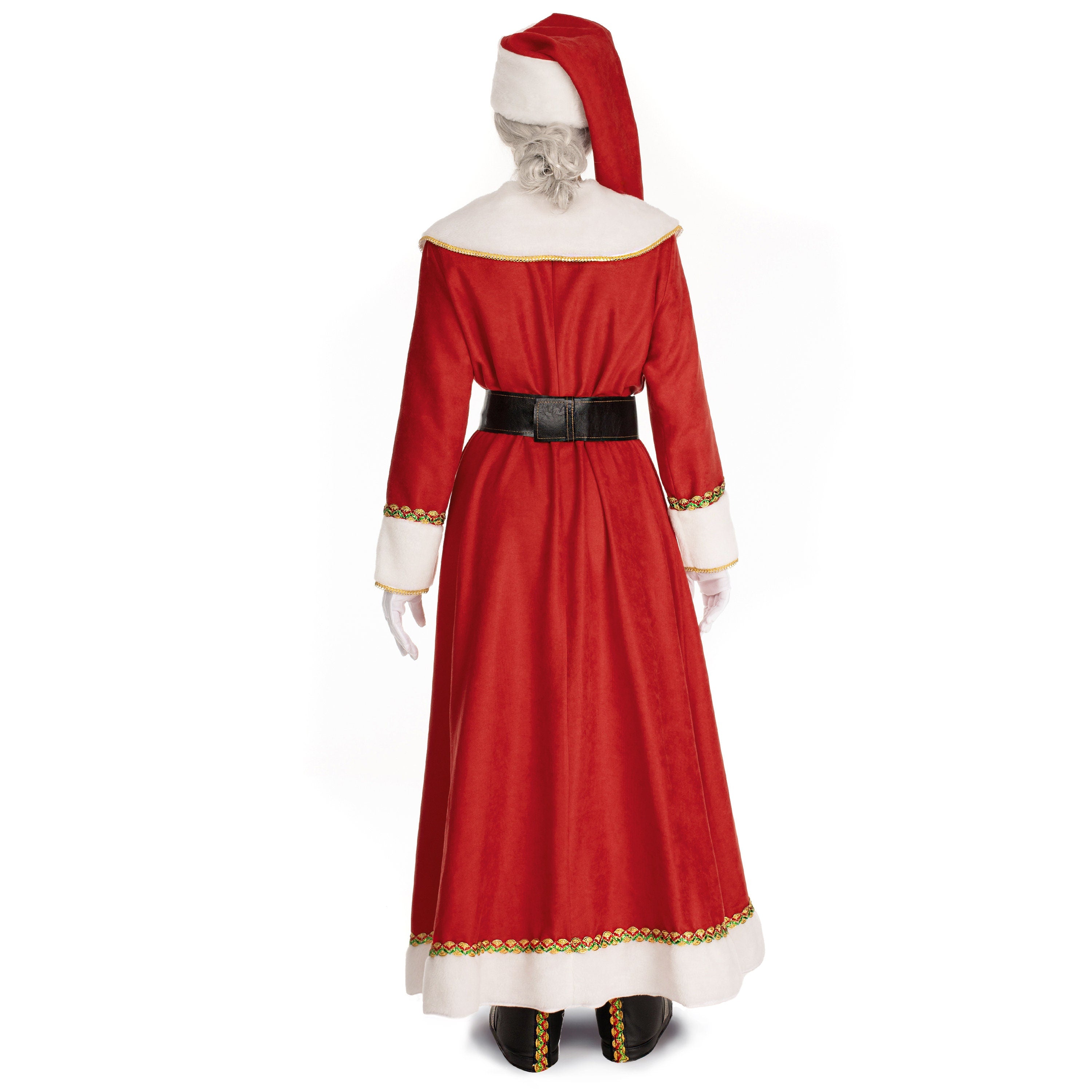 Handmade Mrs. Claus Costume: Red Corduroy Christmas Dress with Accessories
