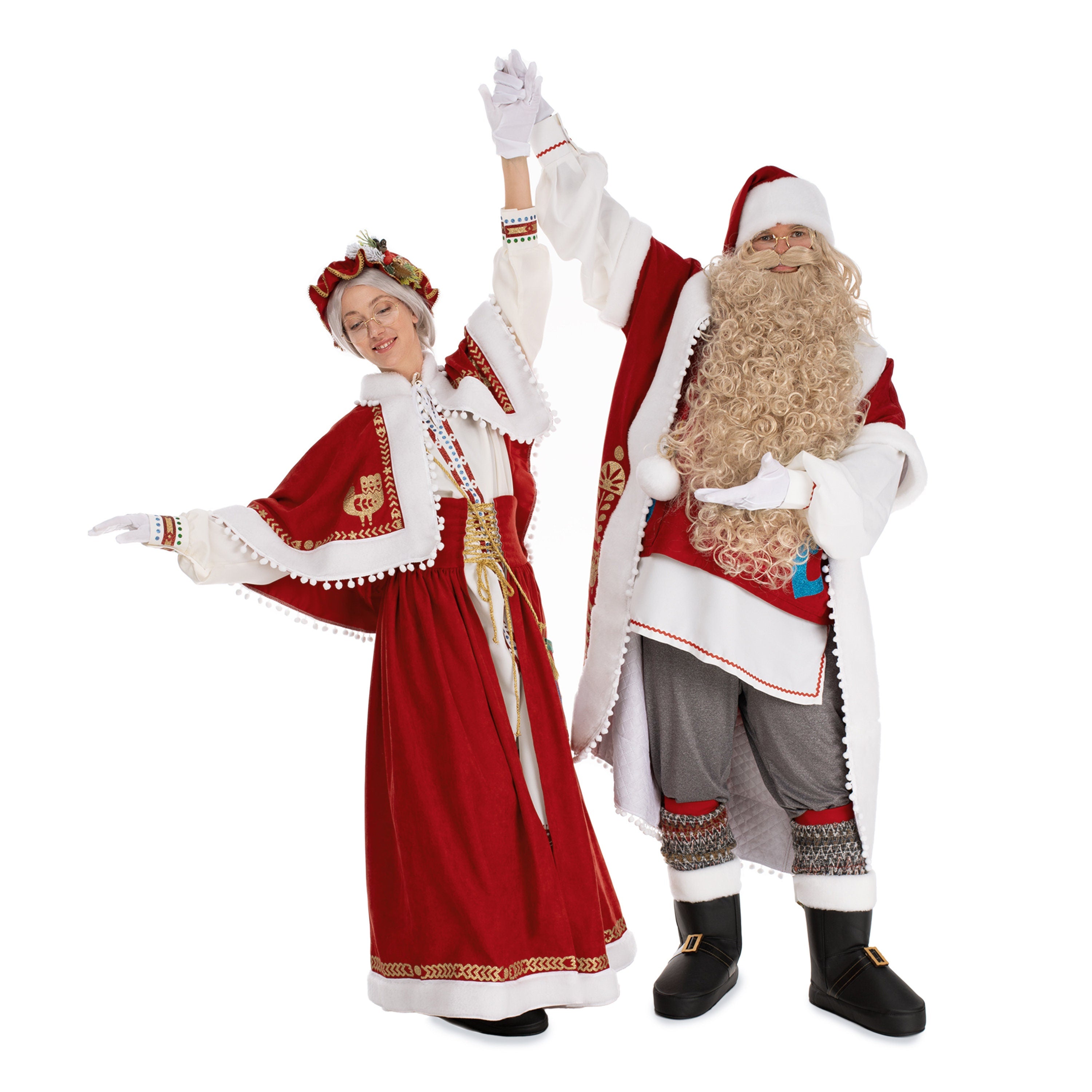 Handmade Scandinavian Mrs. Claus Costume: Christmas Outfit with Accessories