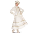 Side view of the ivory Mrs. Claus jacket and tiered skirt