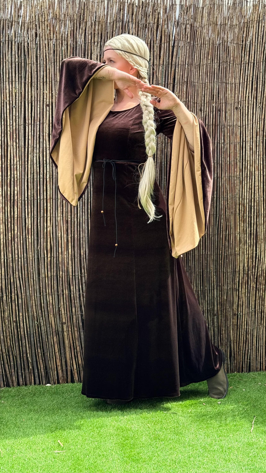 Medieval Velvet Dress, Stretch Gothic Witch Costume, Elven Fairy Cosplay Gown, Fantasy Renaissance Dress
