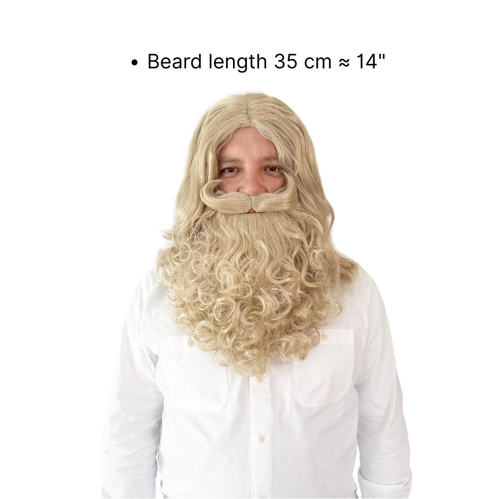 Blond Viking Cosplay | Santa Beard and Wig Set | Norse Warrior Costume | Father Christmas