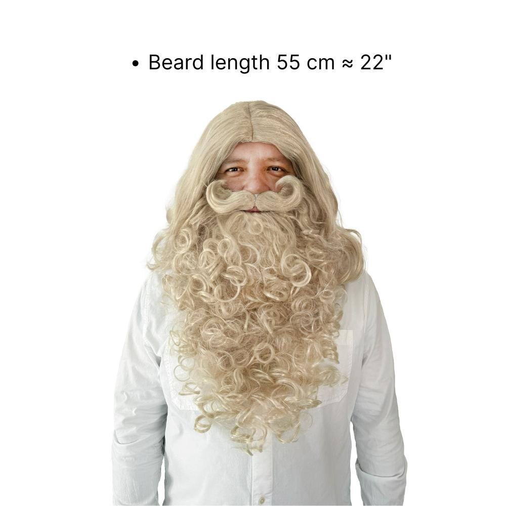 Medium 55 cm blond beard, the most popular length