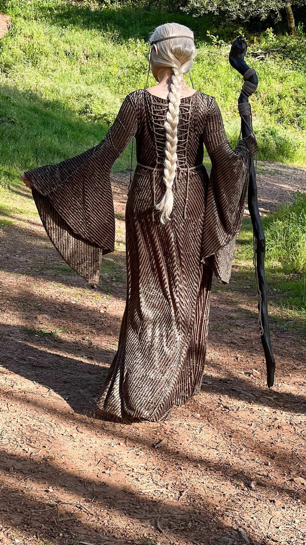 Elven Dress: Stretch Velvet Medieval Gown, Fairy LARP Costume