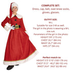 The Mrs. Claus dress with its complete contents and size listed