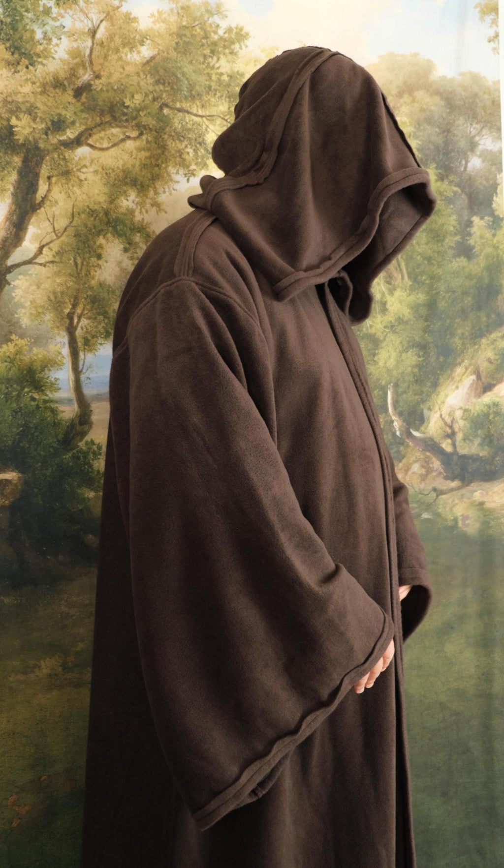 Handmade Hooded Jedi Robe | Fleece Wizard Monk Cosplay Cloak, Medieval LARP Costume