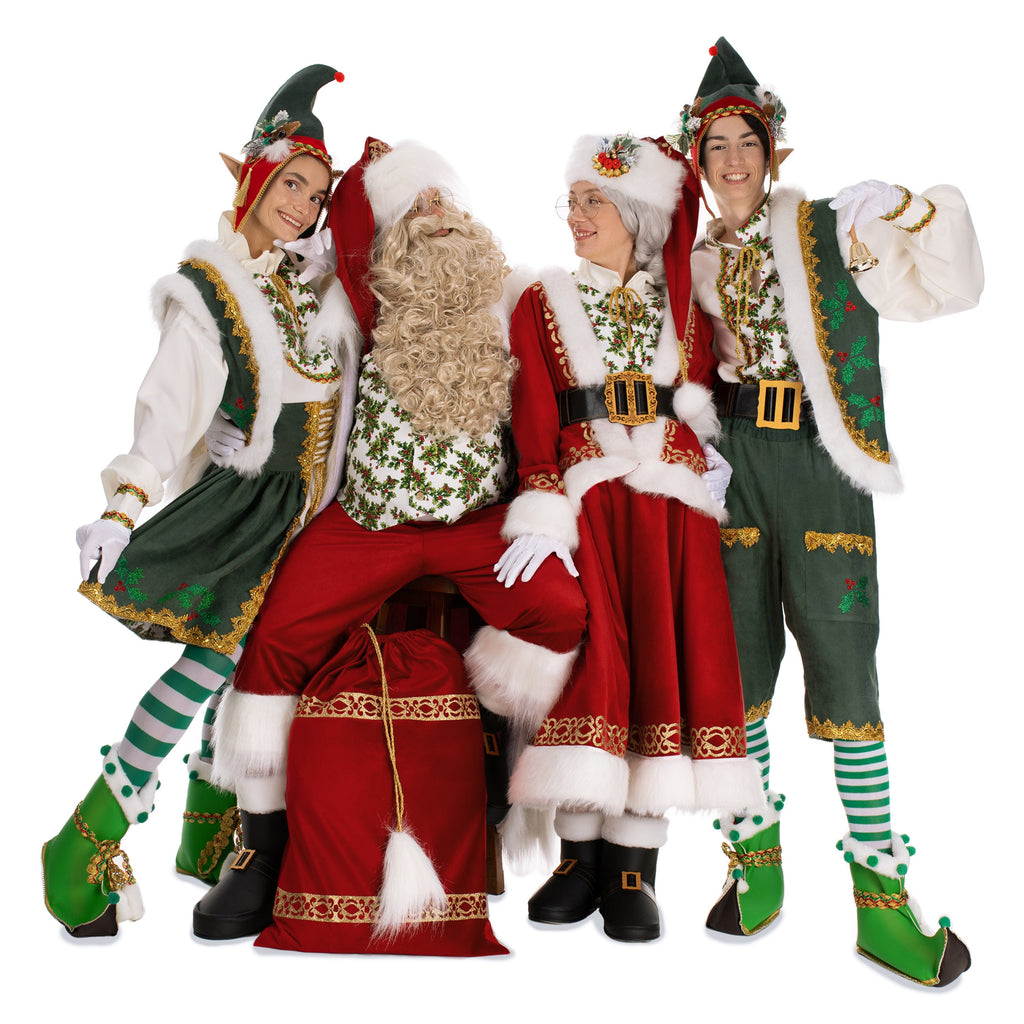 Handmade Green Elf Costume Set: Christmas Party Santa Residence (M-L)