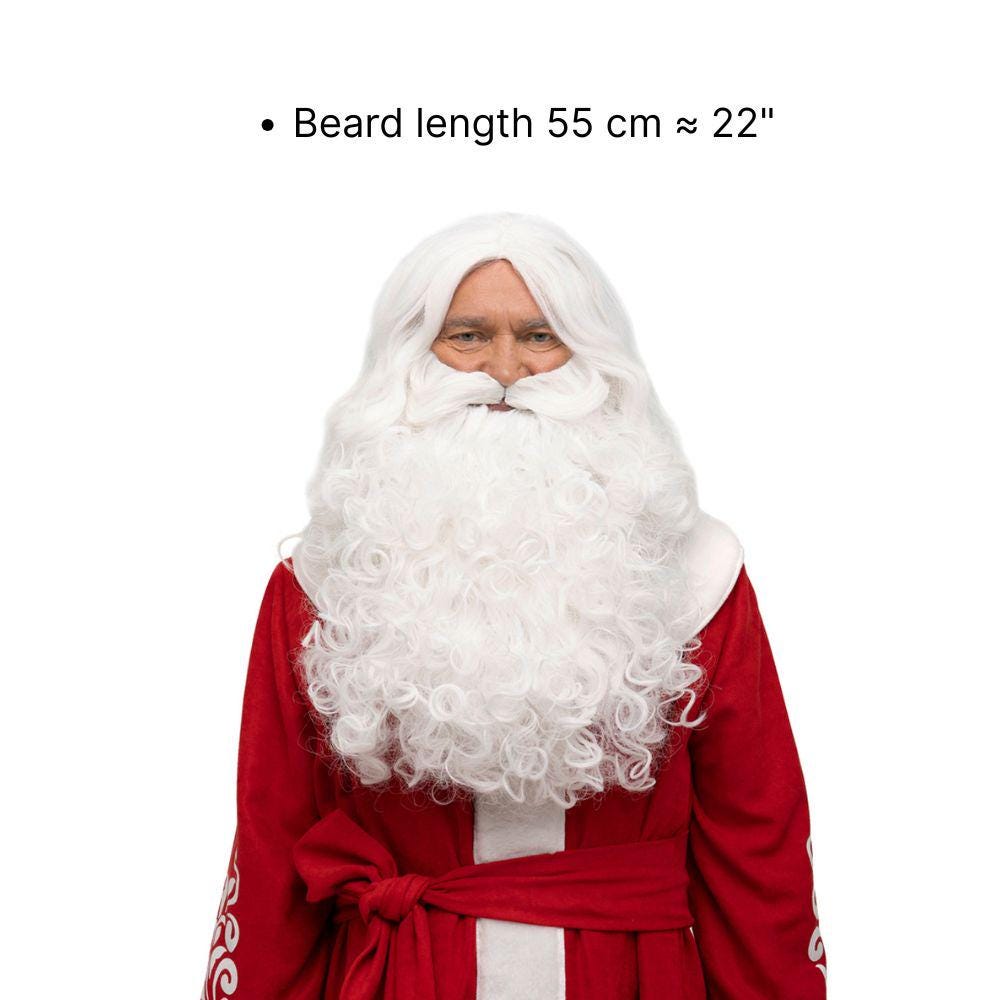 Santa Beard and Wig Set EU | Snowy White Christmas Beard Handmade