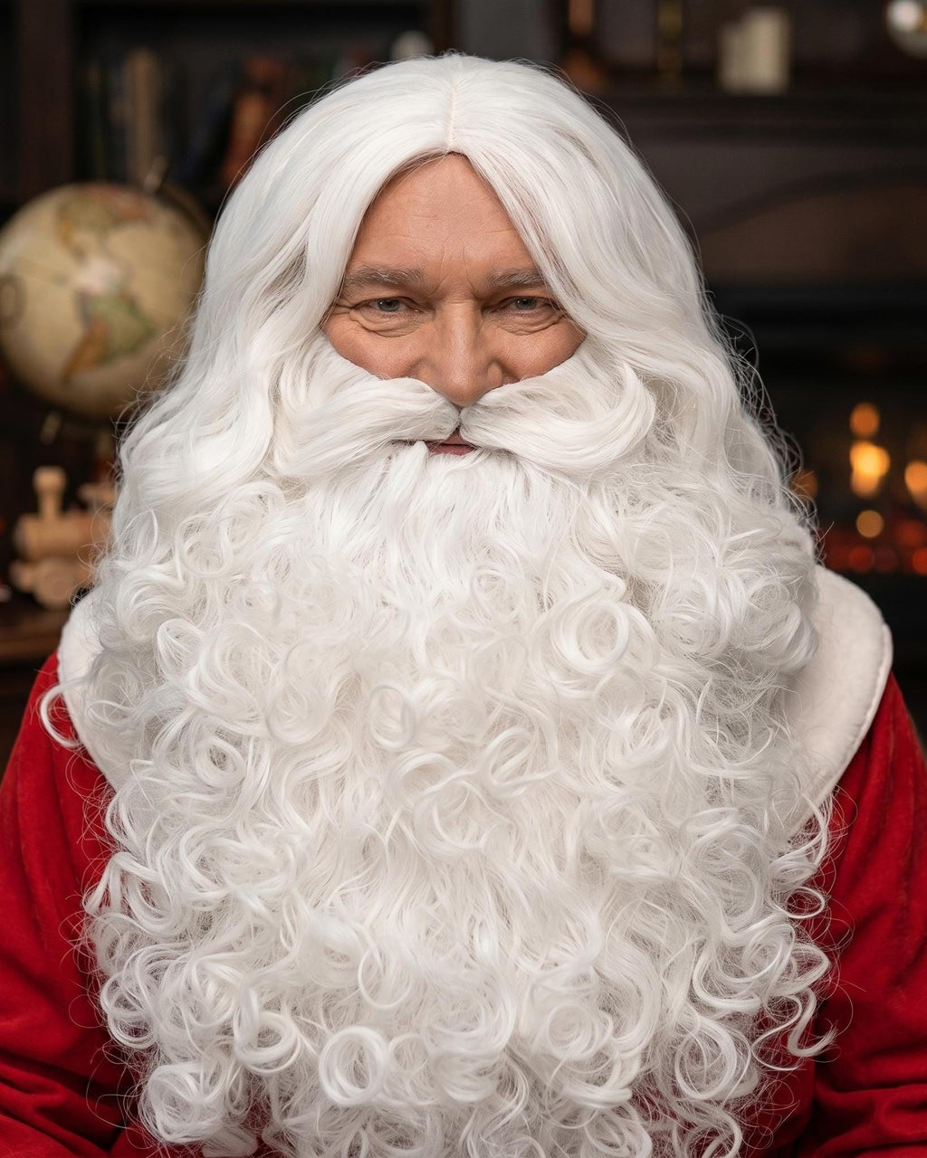 Santa Beard and Wig Set EU | Snowy White Christmas Beard Handmade