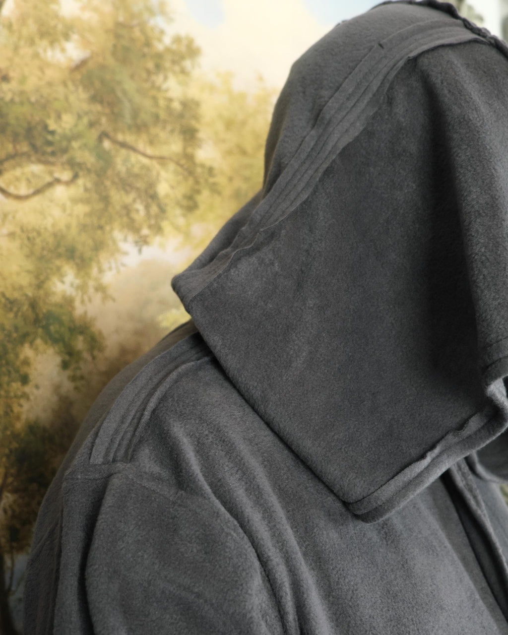 Handmade Hooded Jedi Robe | Fleece Wizard Monk Cosplay Cloak, Medieval LARP Costume