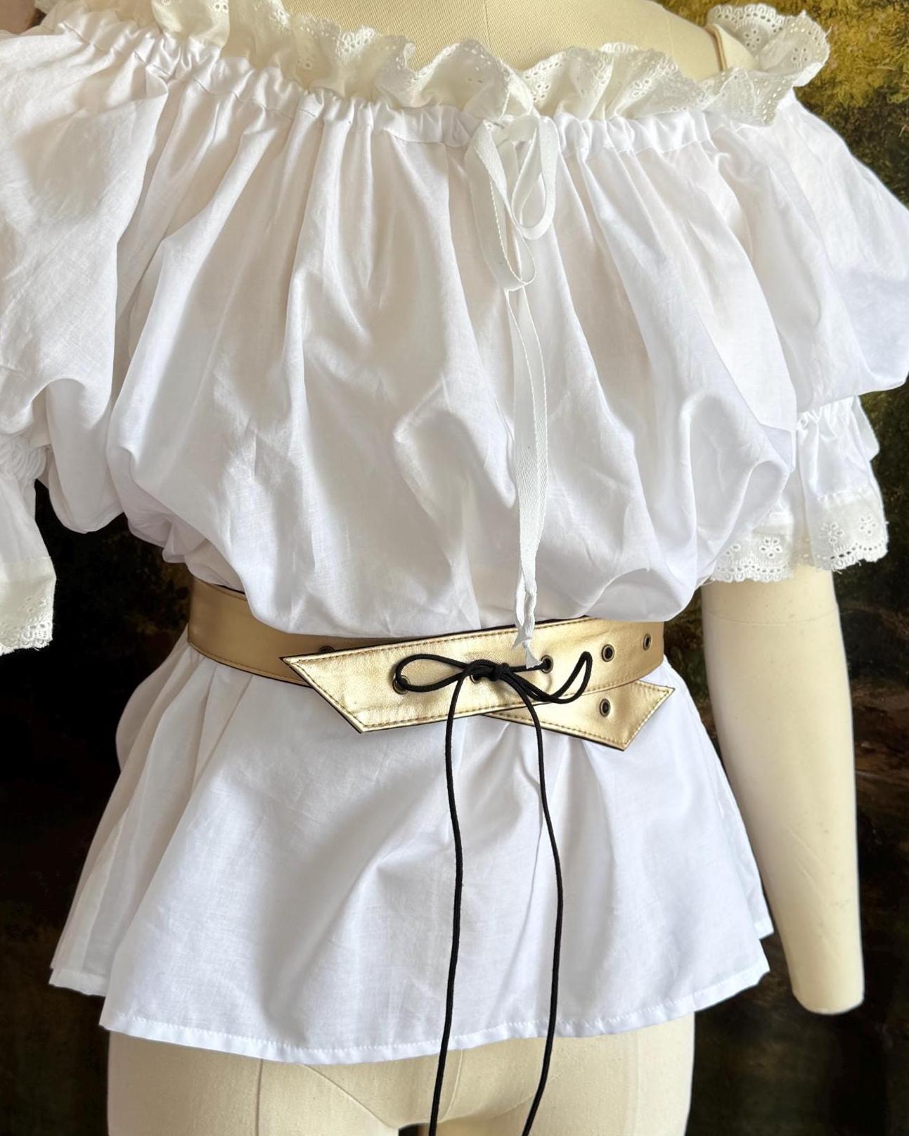 Medieval Vegan Leather Belt with Eyelets | Adjustable Lace-Up Waist Belt for Costume