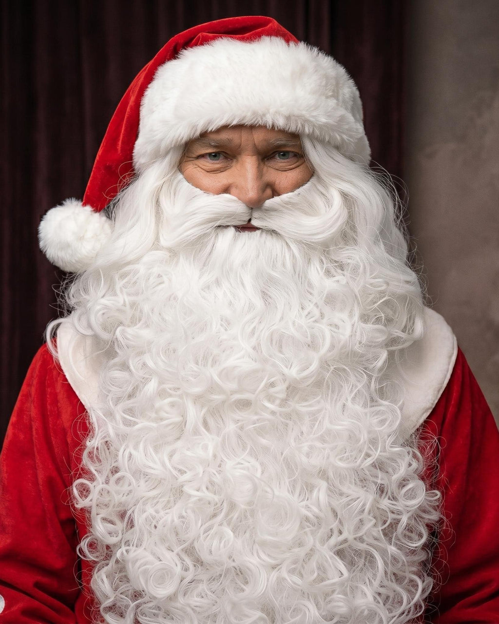 Santa Beard and Wig Set EU | Snowy White Christmas Beard Handmade