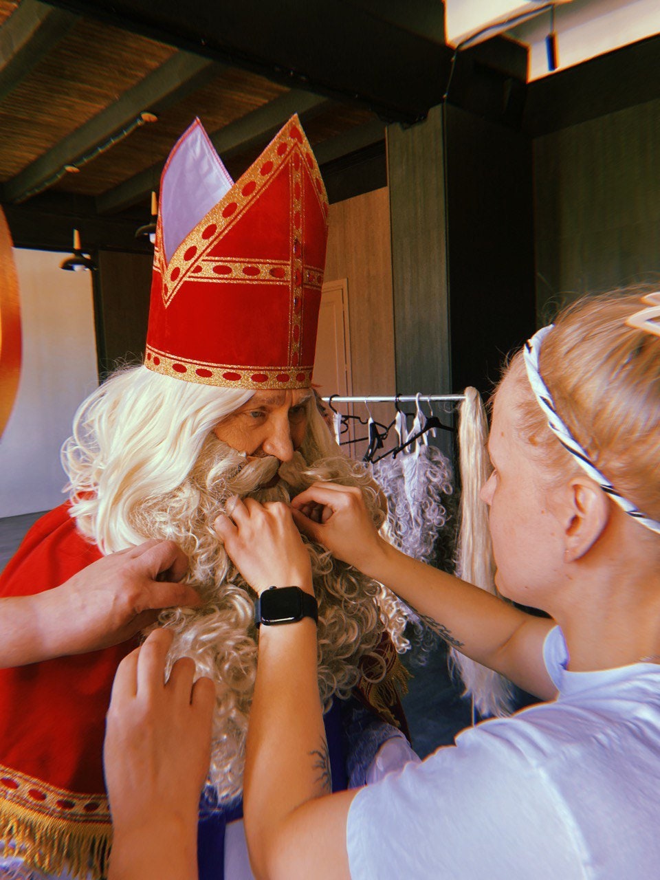 Saint Nicholas Costume: Catholic Bishop Outfit, Velvet Cloak, Wig & Beard