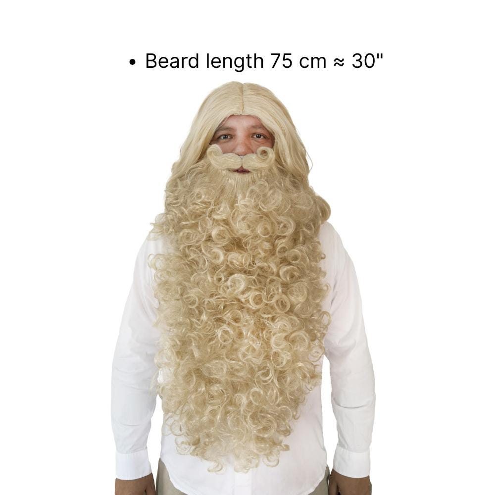 Long 75 cm blond beard for parade Santas and Viking looks