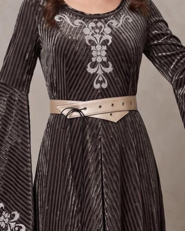 Medieval Vegan Leather Belt with Eyelets | Adjustable Lace-Up Waist Belt for Costume