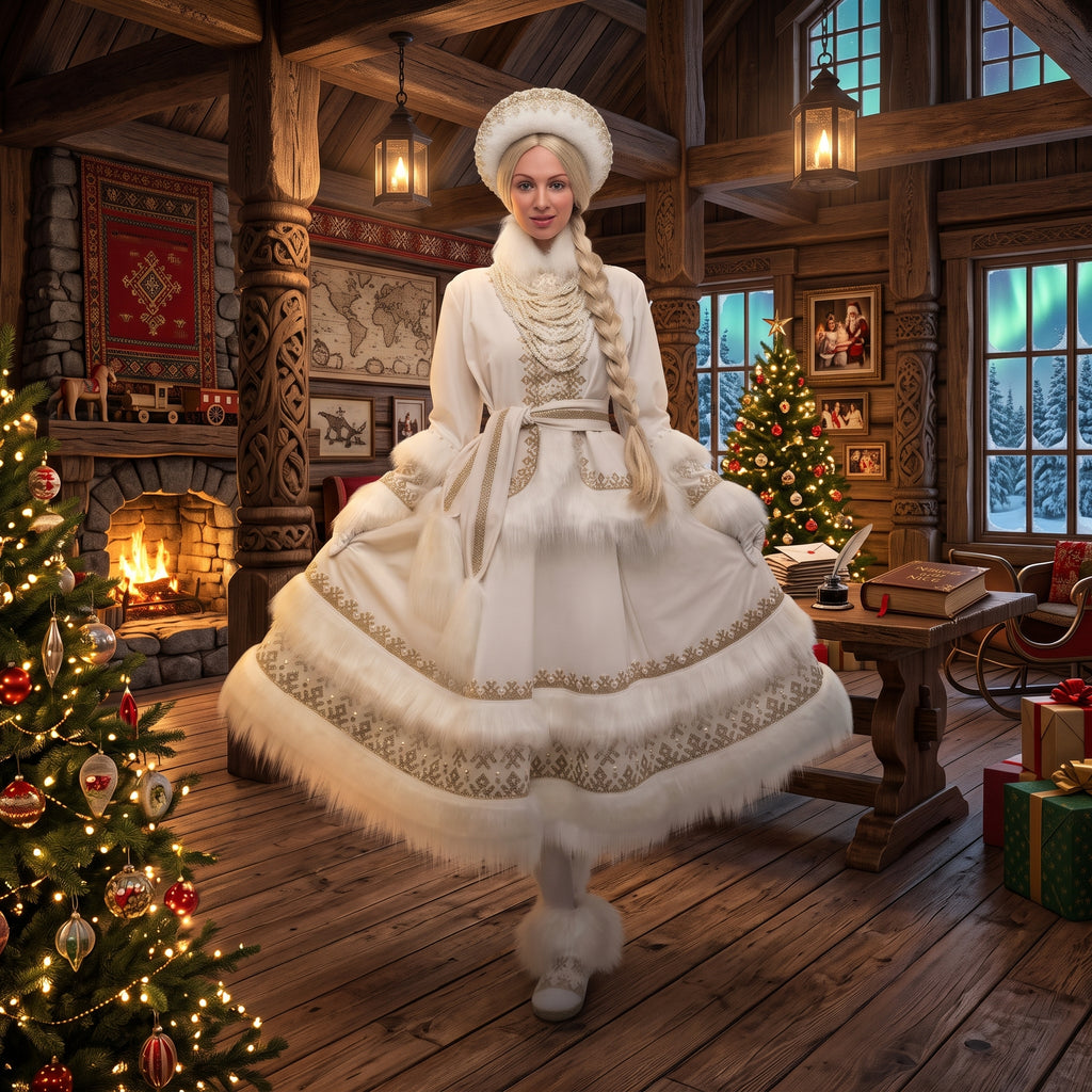 Handmade Velvet Mrs. Claus Costume Set: Elegant Christmas Outfit