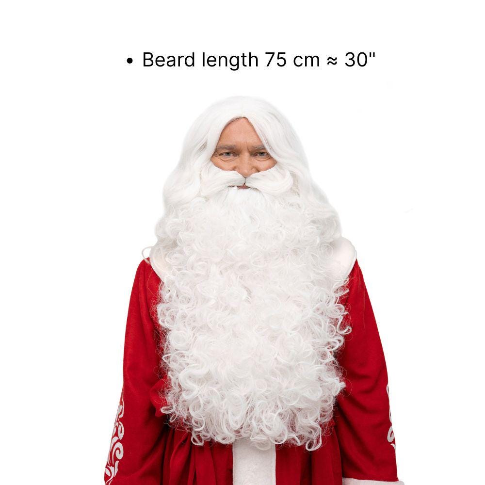 Long 75 cm white Santa beard for parade and stage Santas