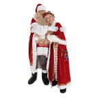 Mrs. Claus embracing Santa in the Scandinavian costume set