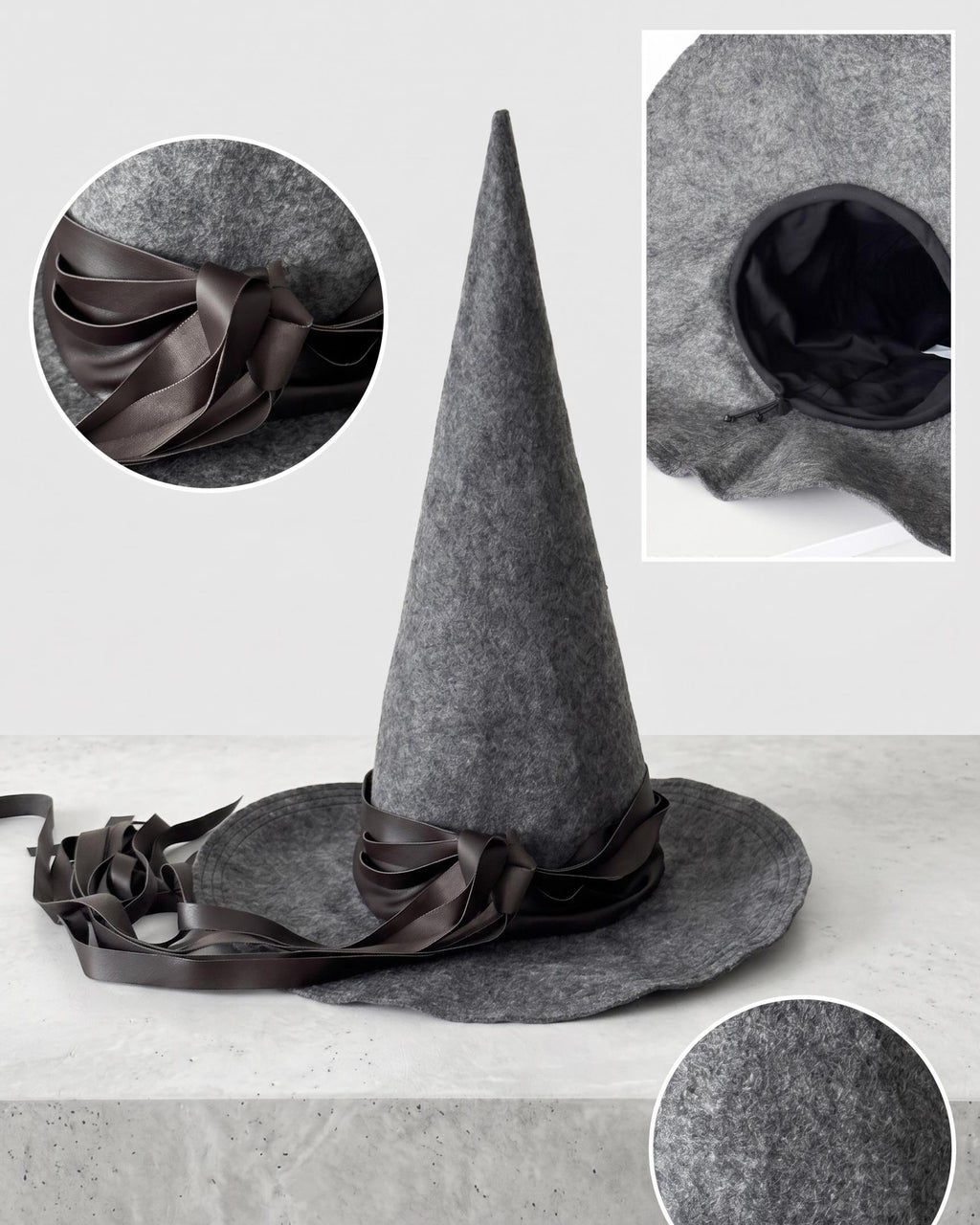 Witch Hat Pointed | Handmade Vegan Felt Wizard Hat | Gandalf Sorcerer Hat | LARP Halloween Costume