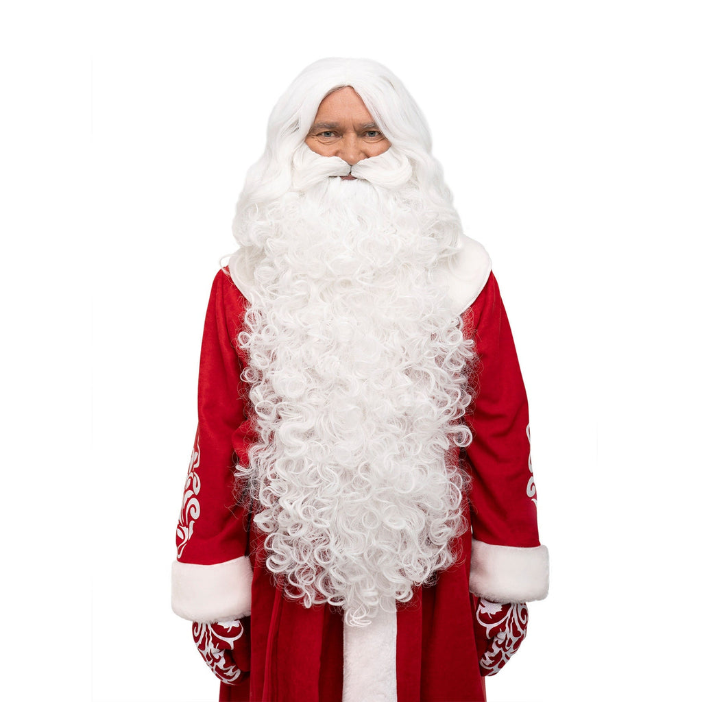 Santa Beard and Wig Set EU | Snowy White Christmas Beard Handmade