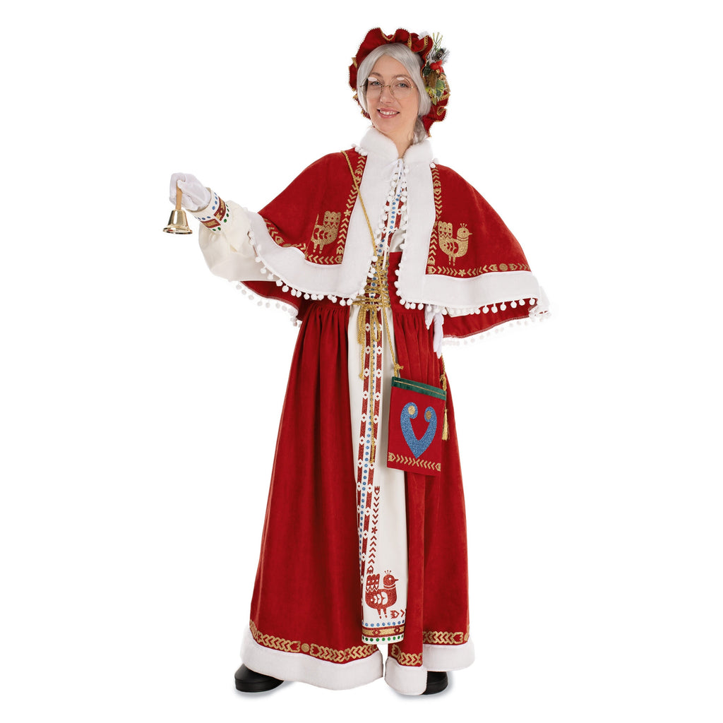 Handmade Scandinavian Mrs. Claus Costume: Christmas Outfit with Accessories