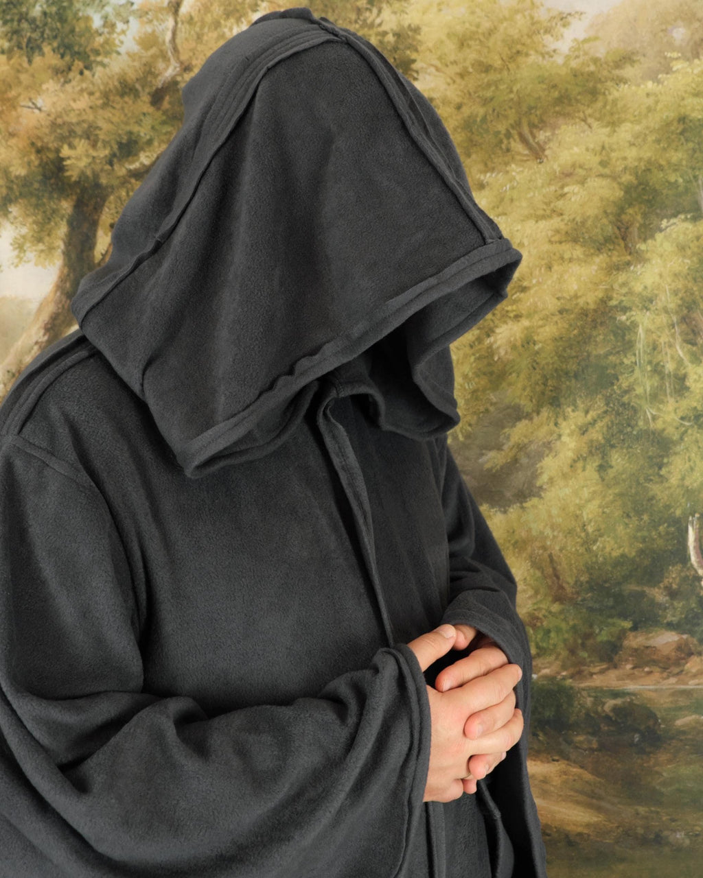 Handmade Hooded Jedi Robe | Fleece Wizard Monk Cosplay Cloak, Medieval LARP Costume