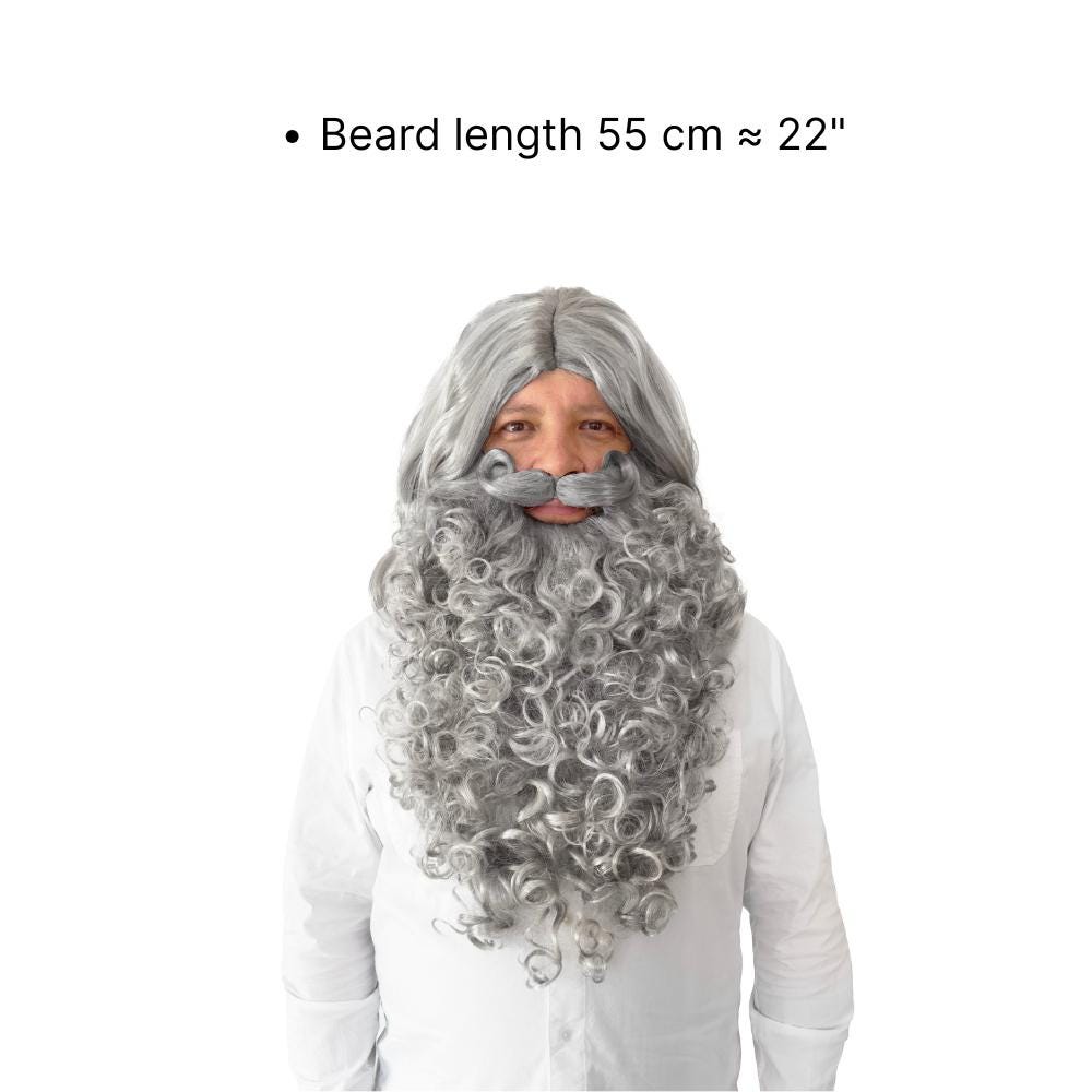 Medium 55 cm grey beard, the most popular wizard length