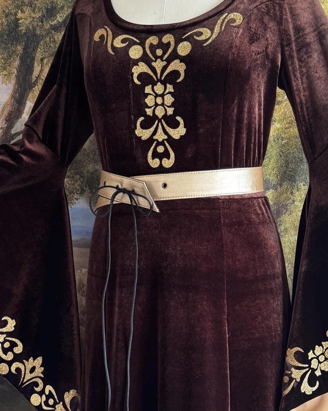 Medieval Vegan Leather Belt with Eyelets | Adjustable Lace-Up Waist Belt for Costume