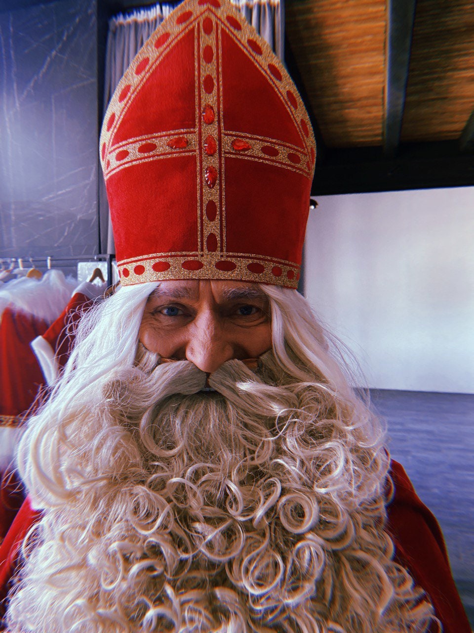 Saint Nicholas Costume: Catholic Bishop Outfit, Velvet Cloak, Wig & Beard