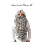 Long 75 cm grey beard for a full Gandalf silhouette