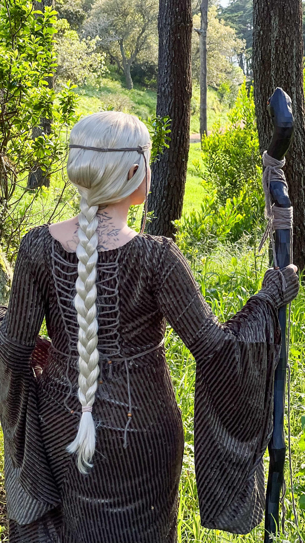 Elven Dress: Stretch Velvet Medieval Gown, Fairy LARP Costume