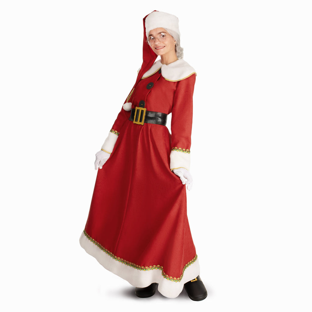 Handmade Mrs. Claus Costume: Red Corduroy Christmas Dress with Accessories