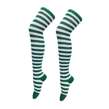 Striped over-knee socks