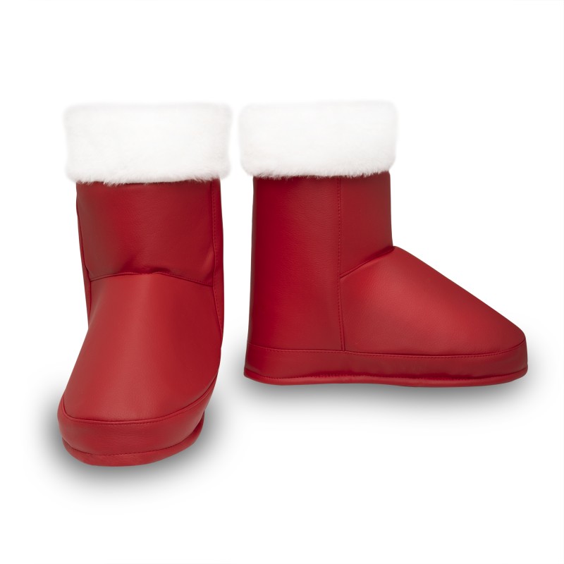 Накладки на взуття Діда Мороза червоні зі сріблом