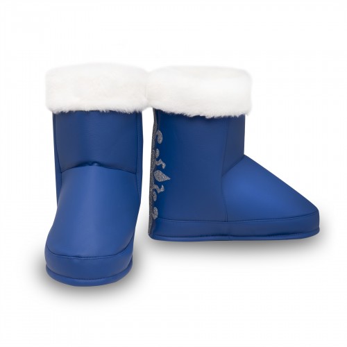 Накладки на обувь Сапоги Деда Мороза синие